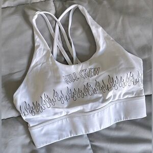 FLAME HIGH SUPPORT SPORTS BRA - WHITE / BLACK